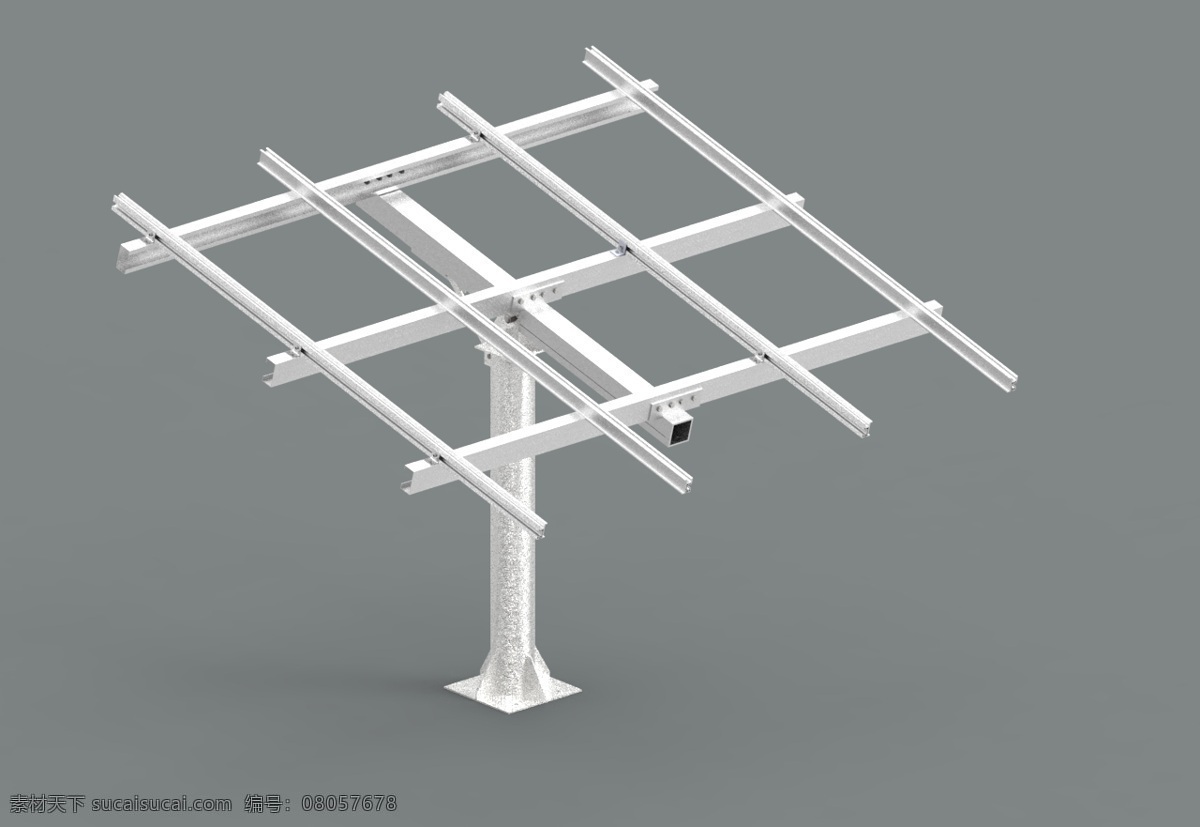 农业 太阳能 电池板 底座安装结构 3d模型素材 其他3d模型