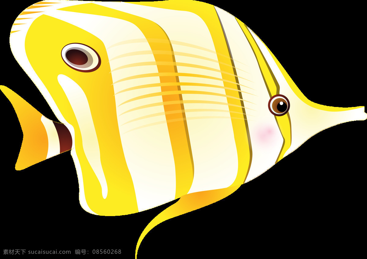 热带鱼 鱼 池塘鱼 动物 鱼儿 黄色的鱼 海鱼 卡通设计