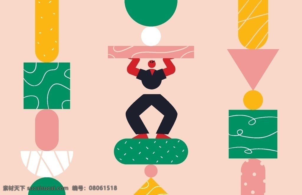 创意 抽象 拼接 图案 简约设计 几何拼接 创意图案 卡通 线条 圆圈 装饰图案 抽象设计 文化艺术