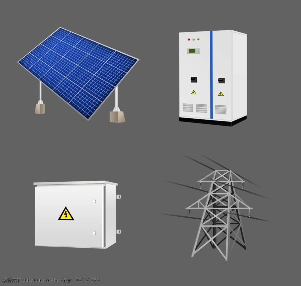 光伏 设备 图标 源文件 面板 逆变器 汇流箱 图标设计 分层