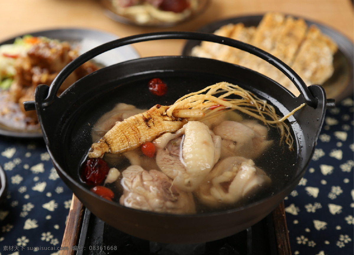 人参 人参鸡汤 养生鸡汤 大枣鸡汤 养生 餐饮美食