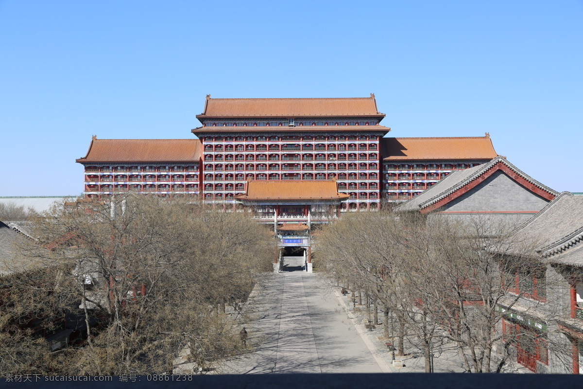 天下第一城 河北 香河 天下 一城 图片素材下载 明朝 实景 侧面 国内旅游 旅游摄影 蓝天白云 倒影 河水 建筑 高清