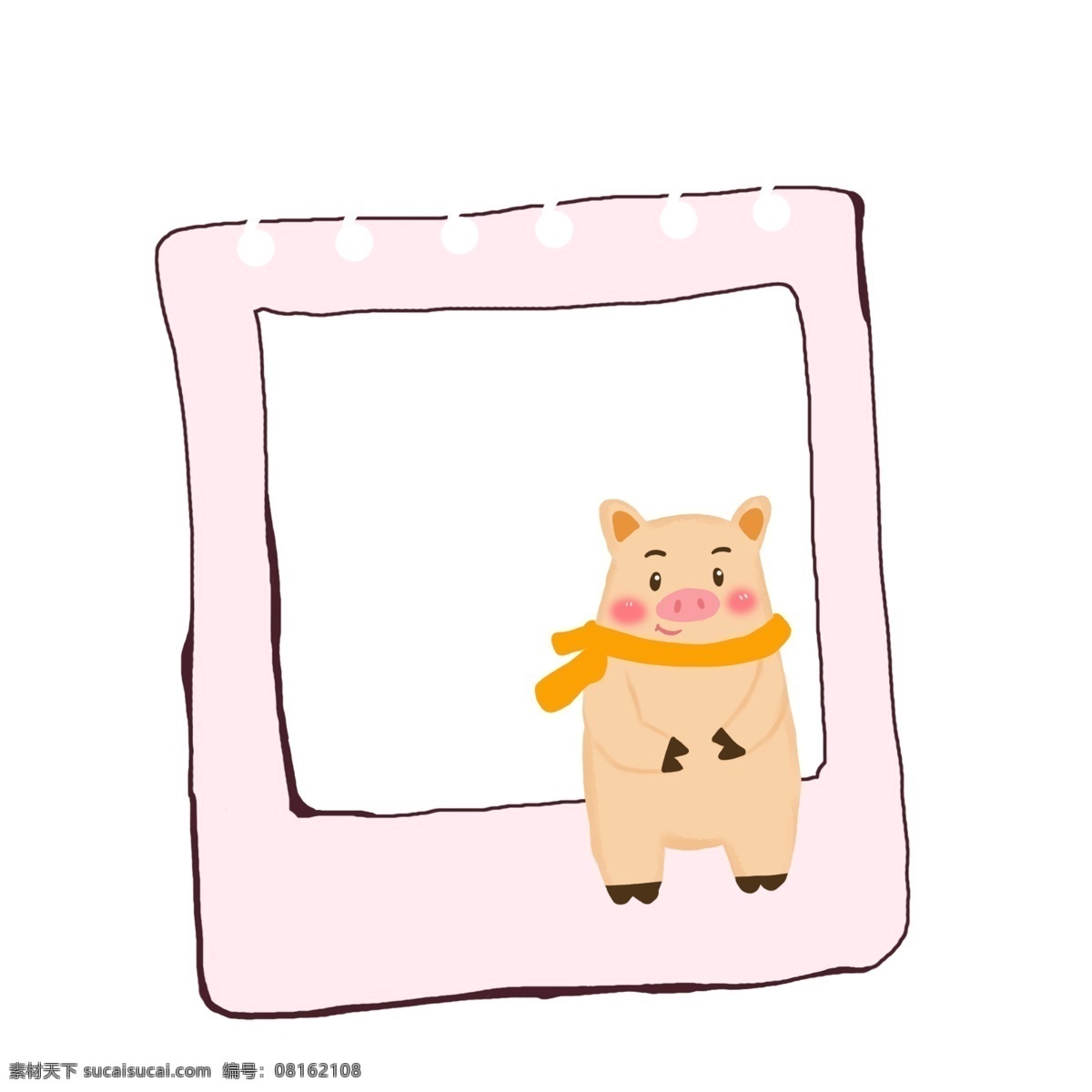 卡通 粉色 相框 装饰 图案 方形边框 粉色相框 粉色边框 手绘相框 边框 动物相框 矢量相框 免扣边框