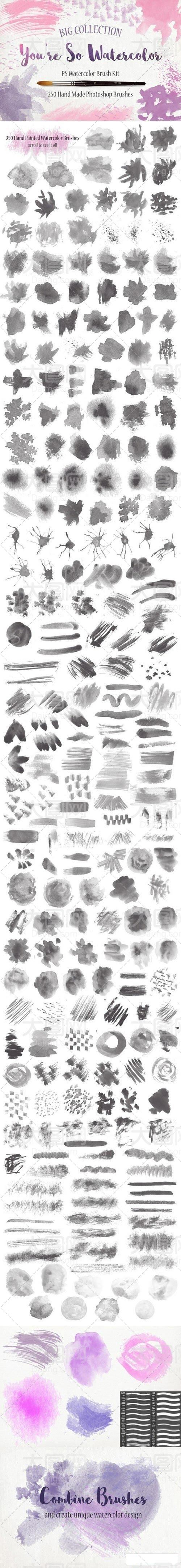 款 高清晰 水彩 涂抹 套装 ps 笔刷 ps笔刷 ps素材 watercolor brush kit 250款效果 brushes 水彩笔刷 水彩涂抹笔刷 中国风笔刷 墨迹涂抹笔刷 墨迹笔刷 喷溅墨迹 水彩墨迹 涂抹痕迹 涂鸦墨迹 高清晰笔刷 abr 白色