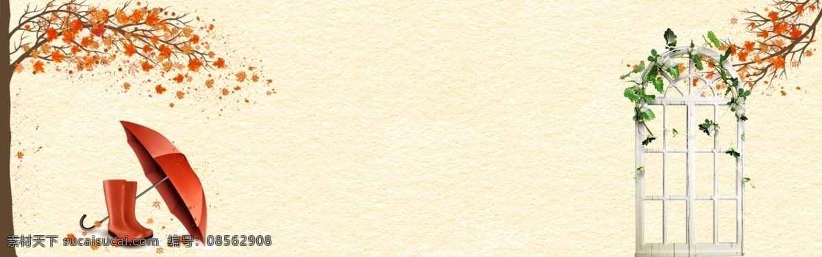 秋收 文艺 简约 初秋 上 新 banner 背景 促销 黄色 秋季 秋天 初秋上新 中国传统文化 落叶 秋
