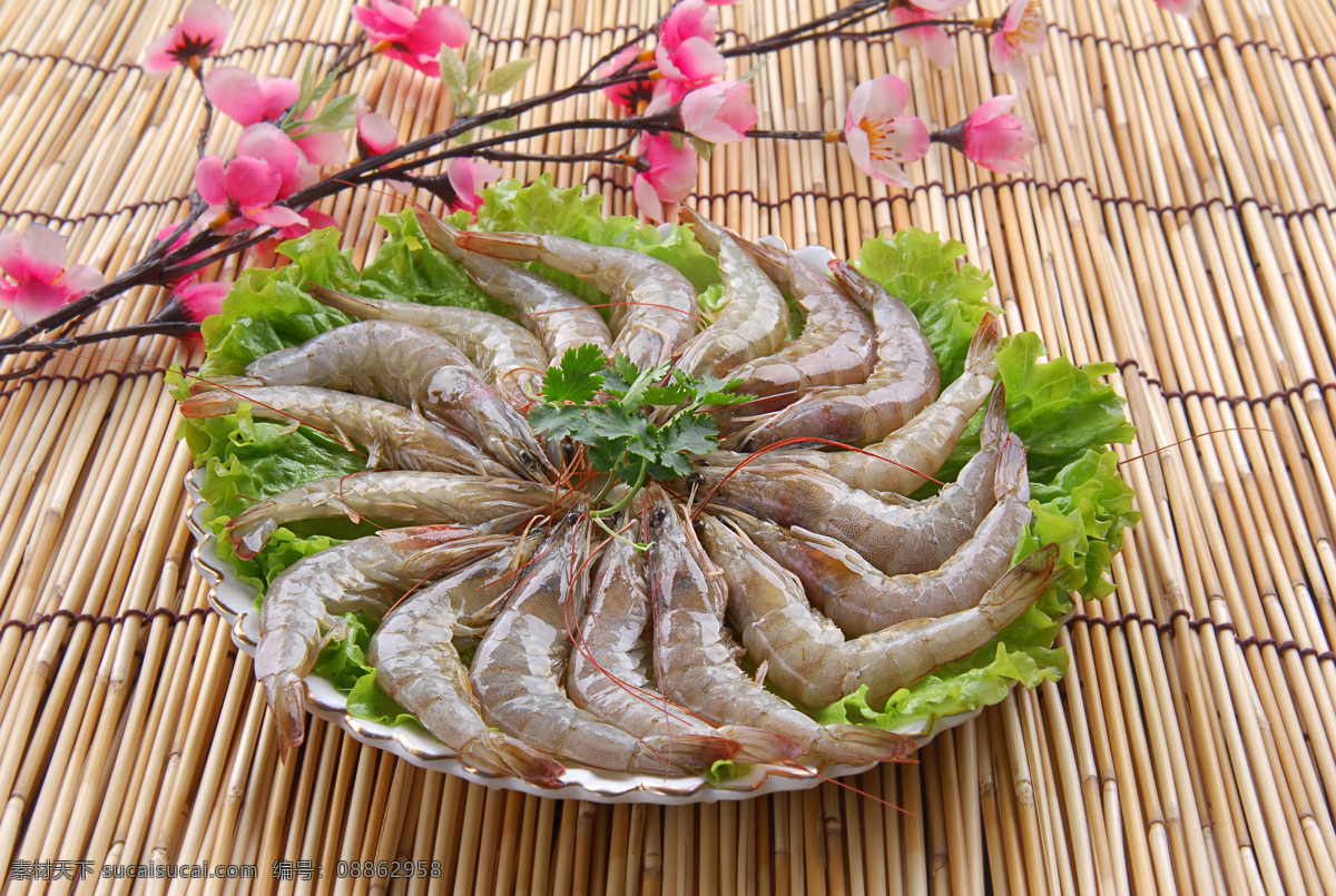 鲜虾 对虾 虾肉 凤尾虾 大虾 海鲜 海产品 虾 鲜大虾 火锅 菜品 大全 餐饮美食 食物原料