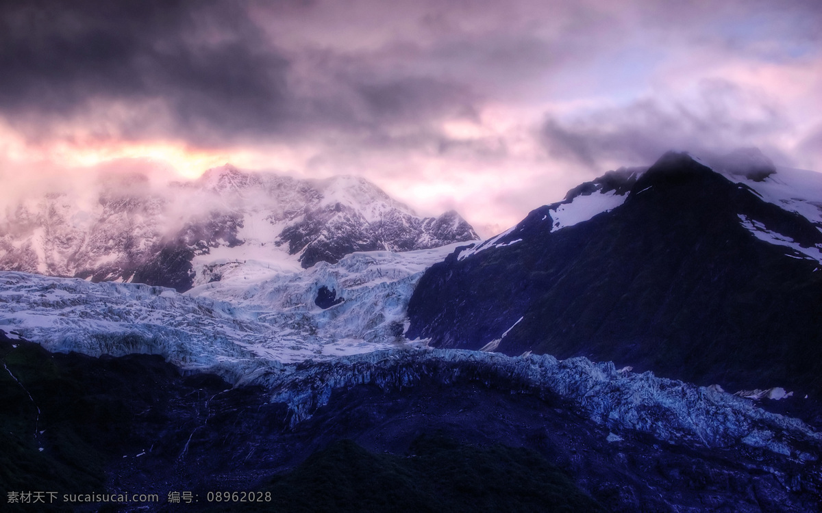 唯美 连绵 雪山 风景 山脉 山峰 山 积雪