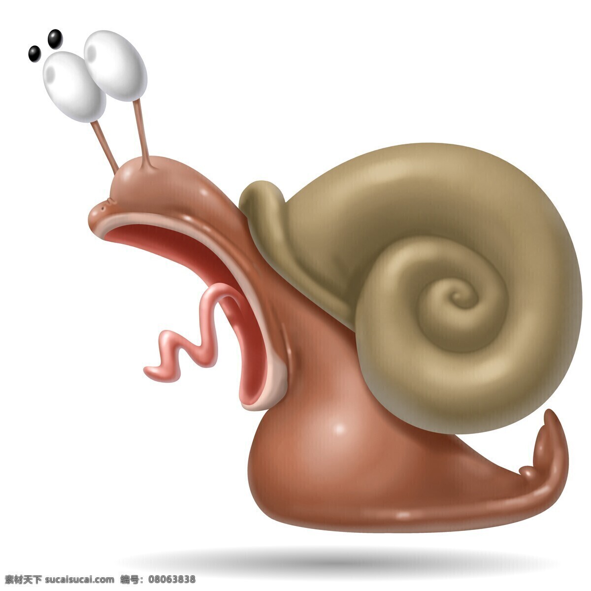 3d 蜗牛 插画 3d蜗牛插画 做 惊讶 表情 动物 3d卡通动物 陆地动物 生物世界 卡通动物