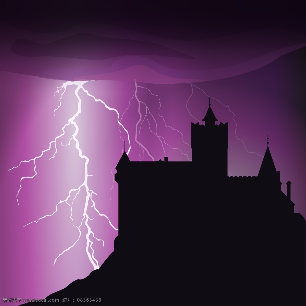 万圣节 城堡 背景 广告背景 雷电 黑色 阴影 阴暗 幽魂 恐怖 女巫 哈利波特