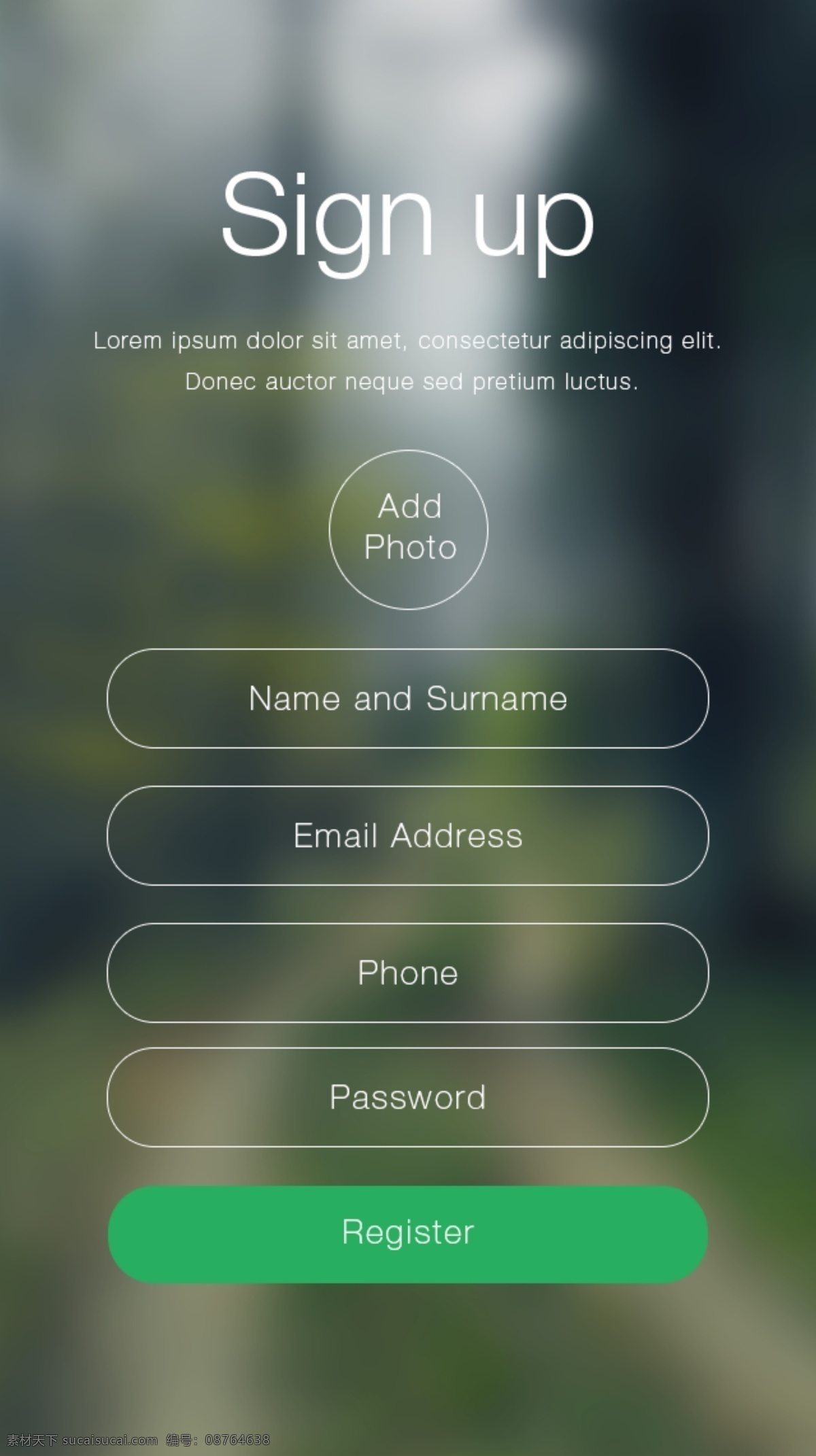 登录 注册 界面 app ios 注册界面 ui主题包 手机 app界面