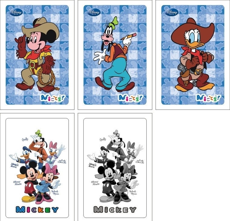 迪斯尼 卡通 形象 卡通卡片 扑克 其他设计 矢量 名片卡片