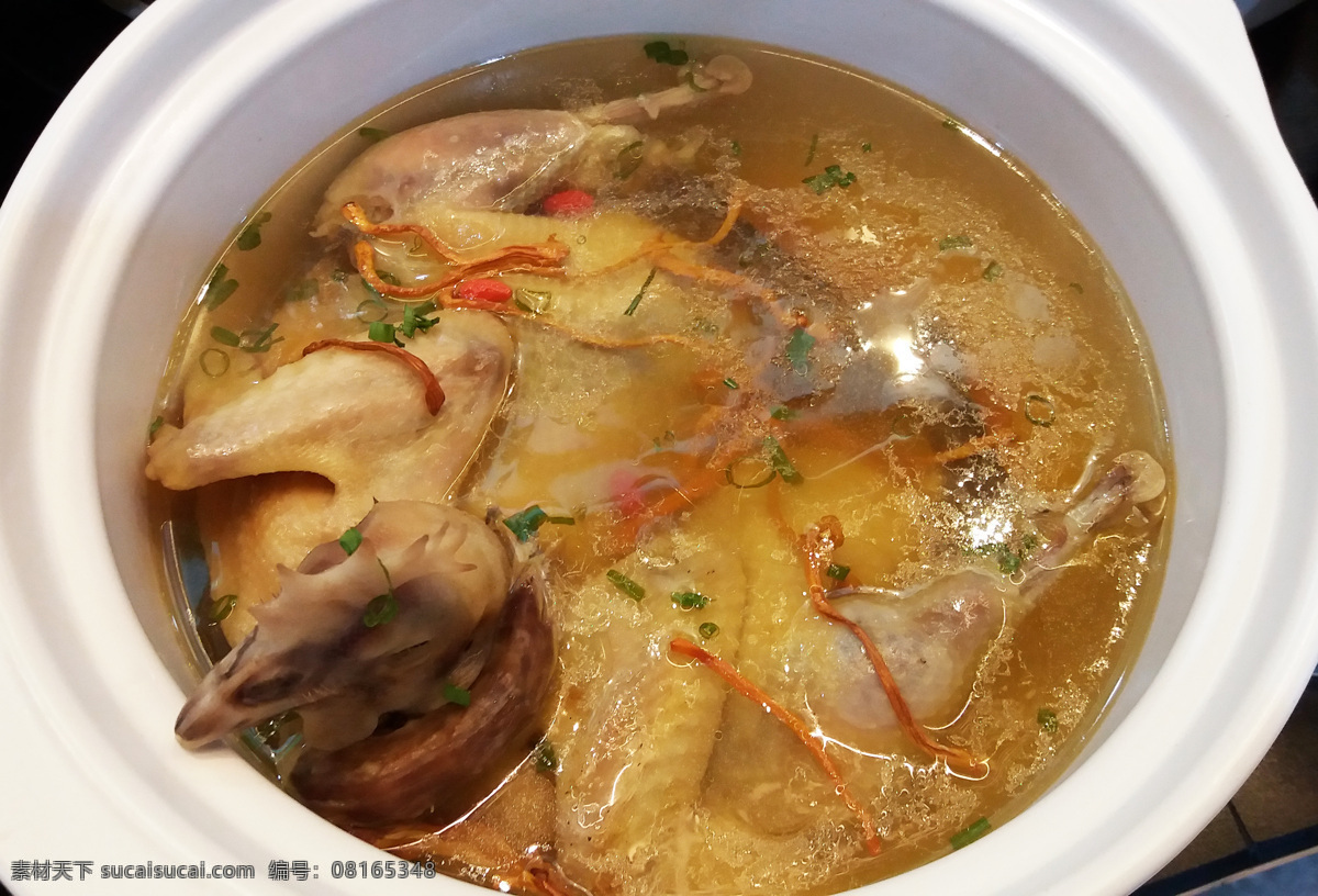 生态老鸡煲 生态 老鸡 煲 虫草花 清汤炖老鸡 淮扬特色 特色风味 餐饮美食 传统美食