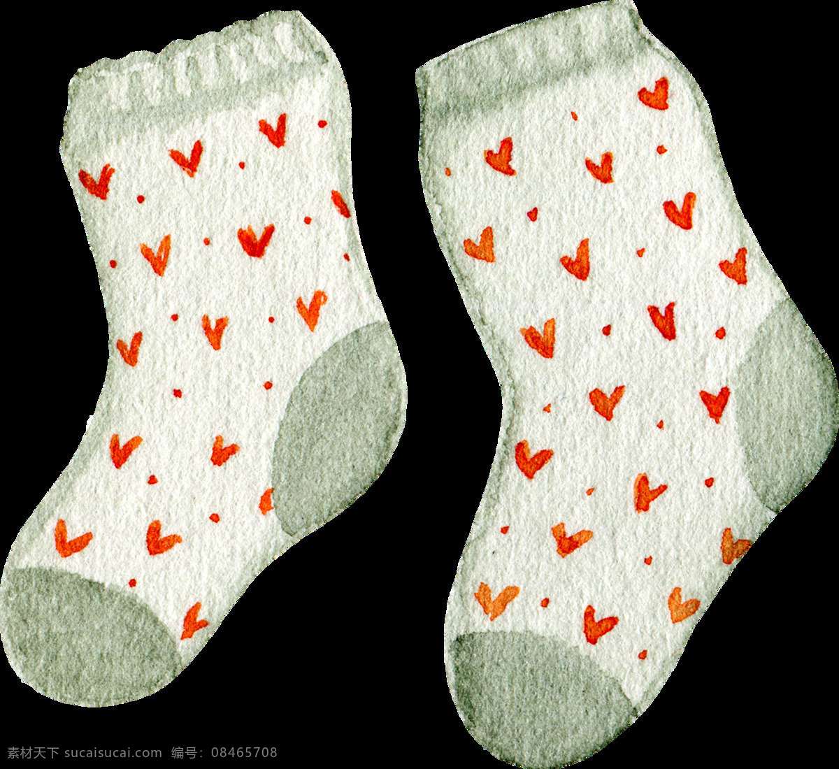 可爱 袜子 透明 装饰 抠图专用 设计素材