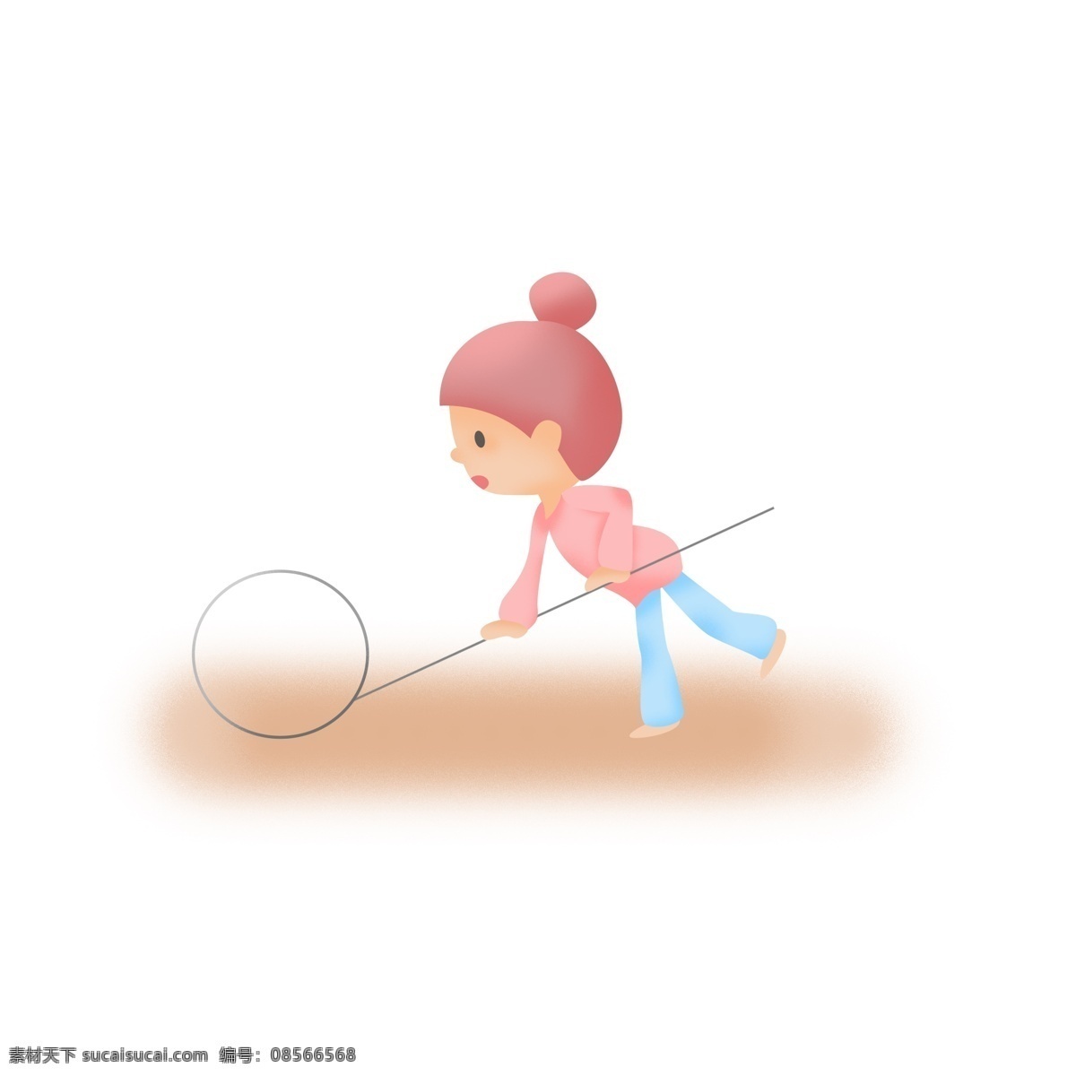 儿童 吃喝 玩耍 小女孩 滚 铁环 滚铁环