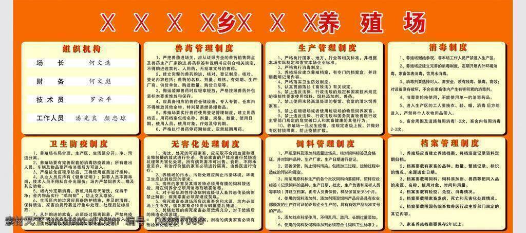 养殖场 制度 展板 养殖 展板模板 矢量 其他展板设计