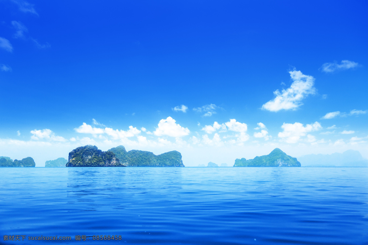 海面 云彩 蓝天 白云 大海 小船 水面 自然风景 自然景观 自然 景色 高清