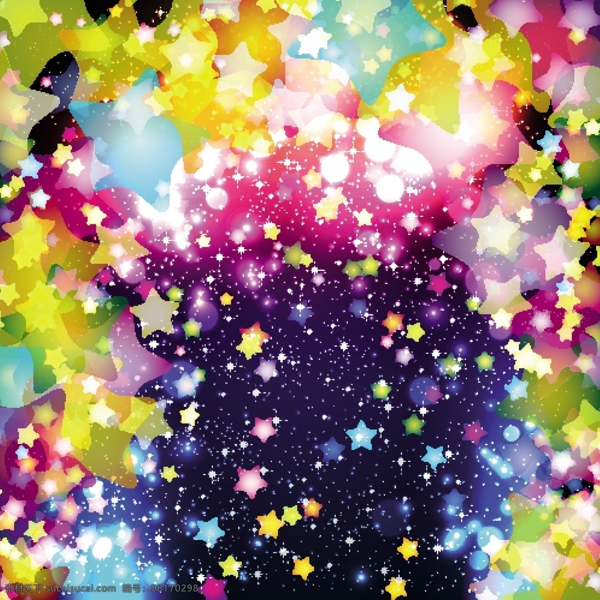 多彩 星星 背景 矢量图 其他矢量图