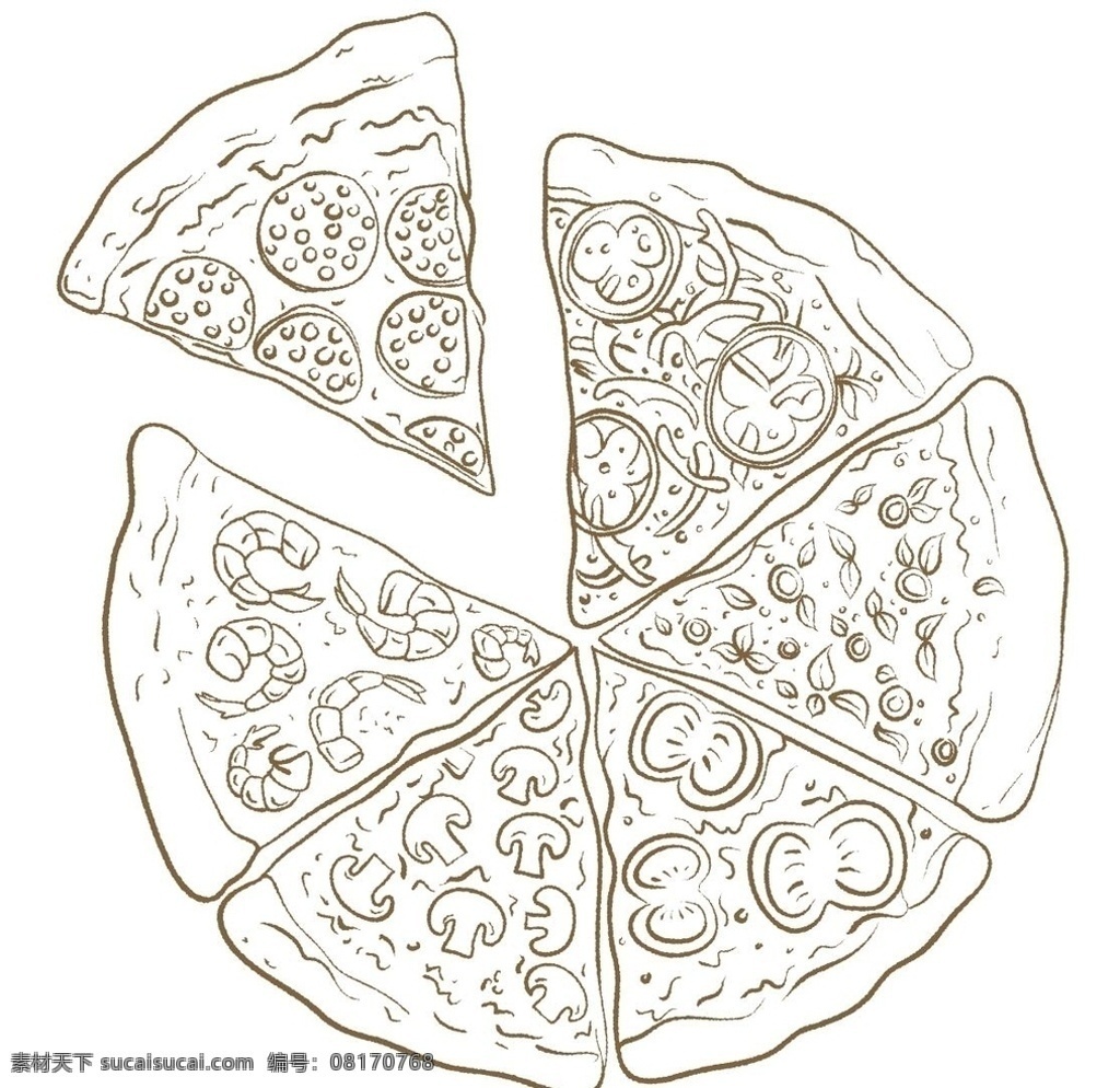 手绘 披萨 矢量图 矢量 披萨海报 披萨展板 特色披萨 美味披萨 小吃 美食海报 美食小吃 披萨墙画 披萨图片 简笔画 食品 生物世界