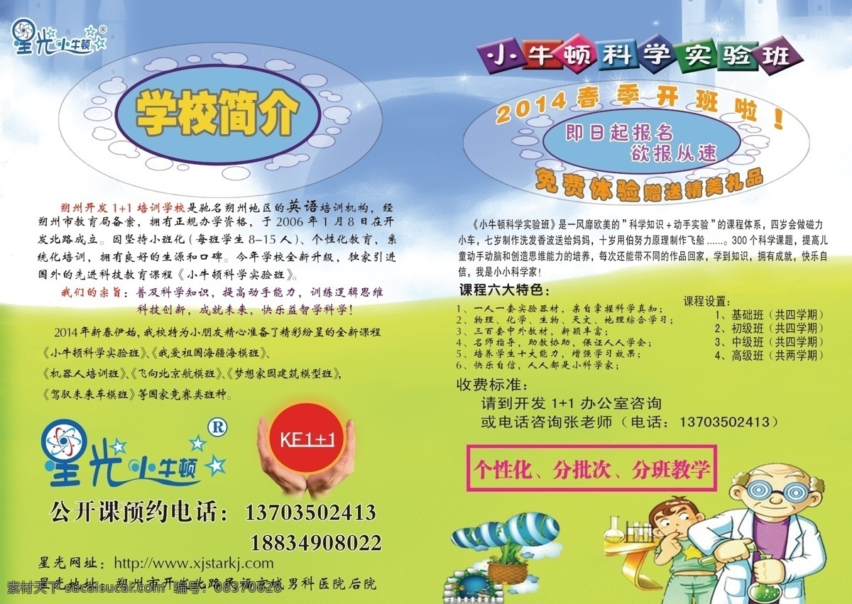 小牛顿宣传单 早期学校 幼儿园 补习班 dm单 分层