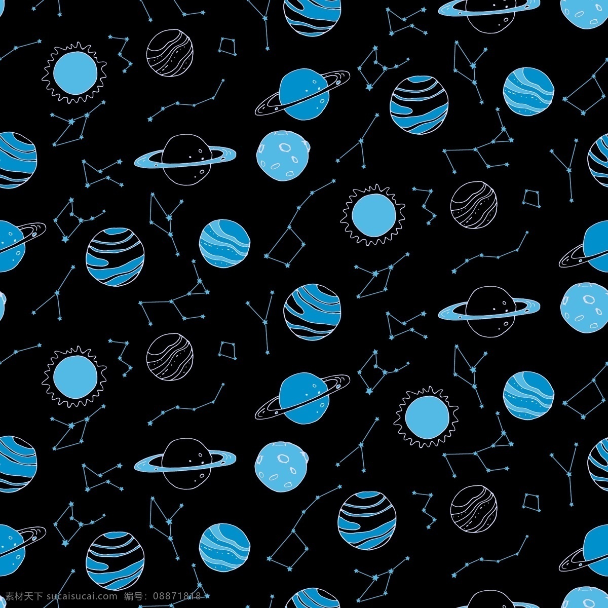 宇宙 星空 星座 四方 连续 底纹 矢量图 服装设计 男装设计 女装设计 箱包印花 男装印花 女装印花 童装印花 潮流服装印花 潮牌设计 面料印花 布料印花 贴纸图案 宇宙星空 外太空 外星球 外星人 火箭发射 航天飞机 星星 行星 恒星 飞船 飞碟 星光 喷射 卫星 手绘火箭 星际飞船 流星 彗星 空间站 宇航员 宇宙星空底纹 矢量图案共享