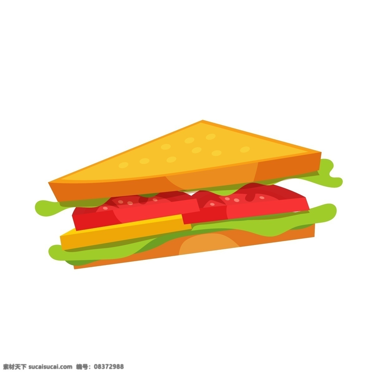食物 三明治 卡通 矢量 元素