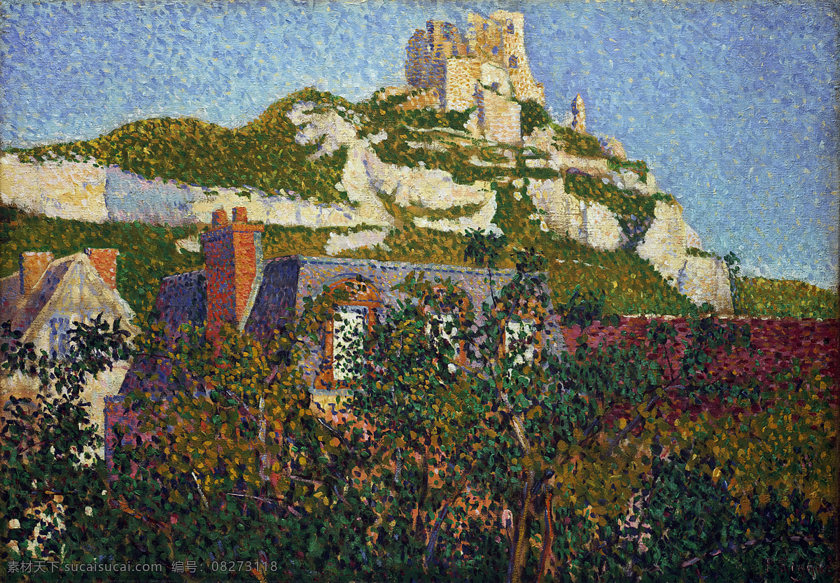 城堡 高清油画 绘画书法 色彩 文化艺术 印象派 油画 西涅克 油画设计素材 油画模板下载 装饰素材