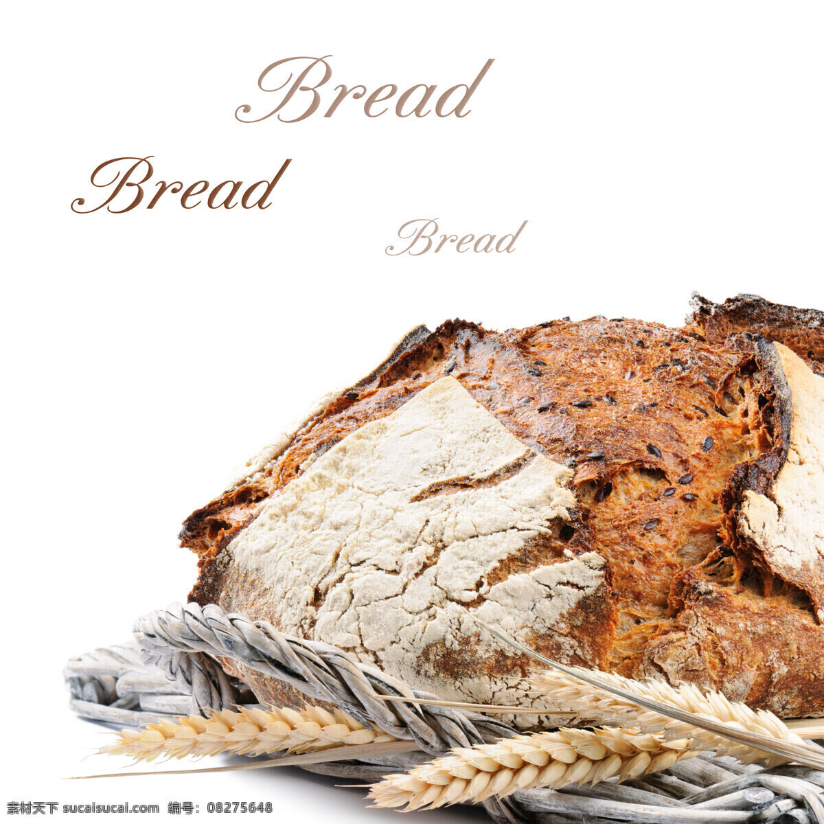 小麦与面包 小麦 小麦素材 面包 面包摄影 面包素材 烤面包 面食 食物 美食 食品 外国美食 餐饮美食 白色