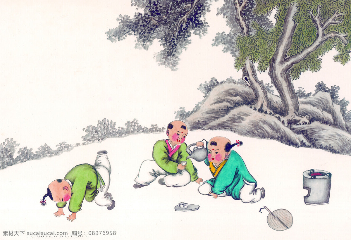 古代童玩 古代 顽童 幼儿 国学 国画 人物图库 儿童幼儿