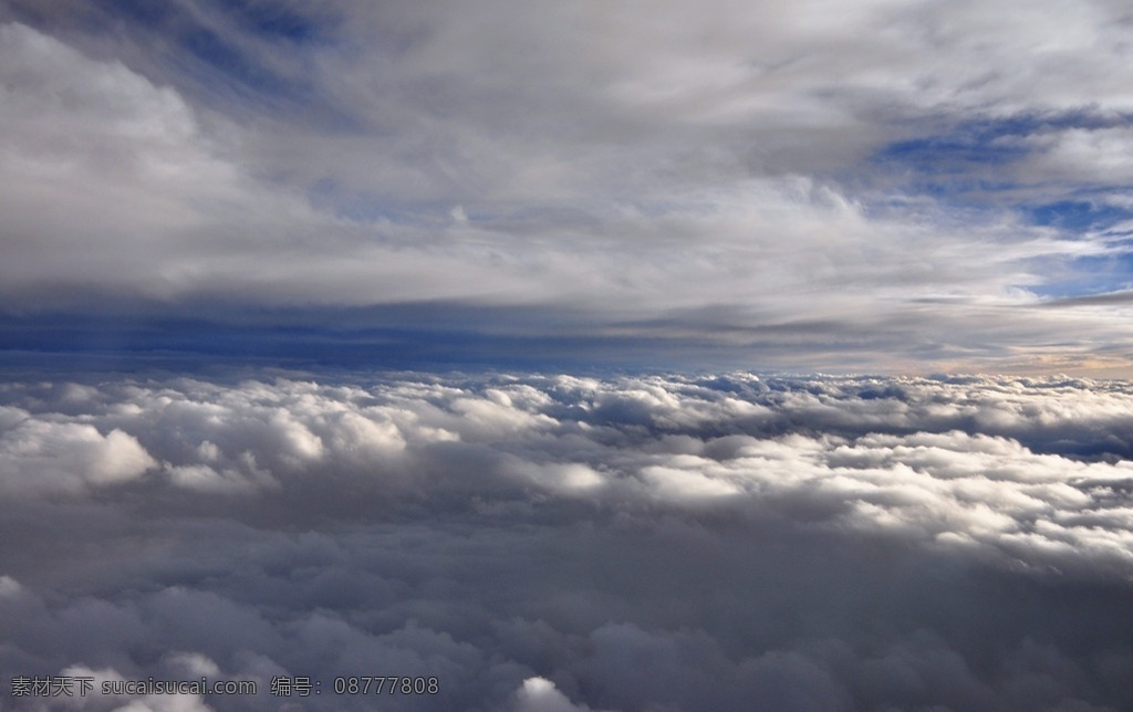 飞机 云层 傍晚 天上 平流层 蔚蓝 天空 自然景观 自然风景