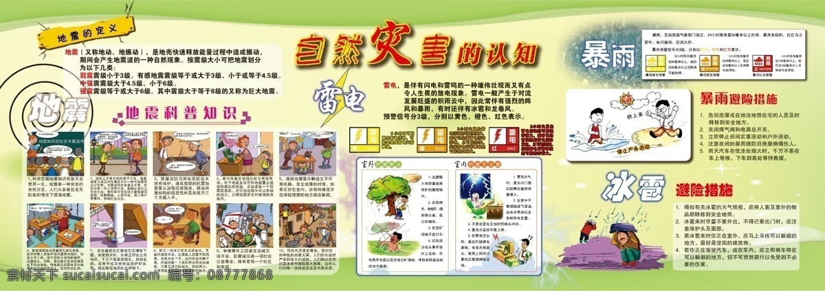 自然灾害 地震展板 地震 灾害认知 雷电 雷电展板 展板 暴雨 暴雨灾害 展板模板