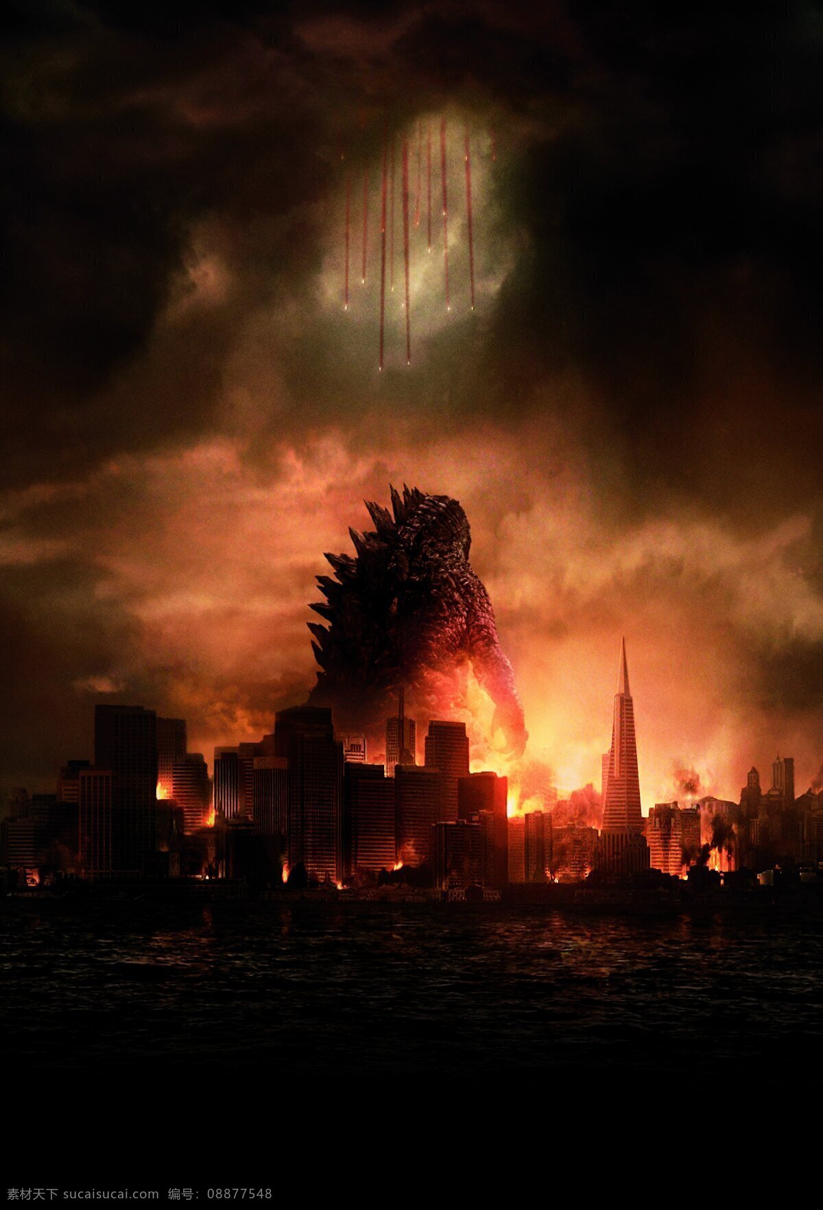 哥斯拉 哥斯 拉 2014 海报 godzilla 哥吉拉 远古生物 生物变异 怪兽 兽王 灾难 末世 动漫动画
