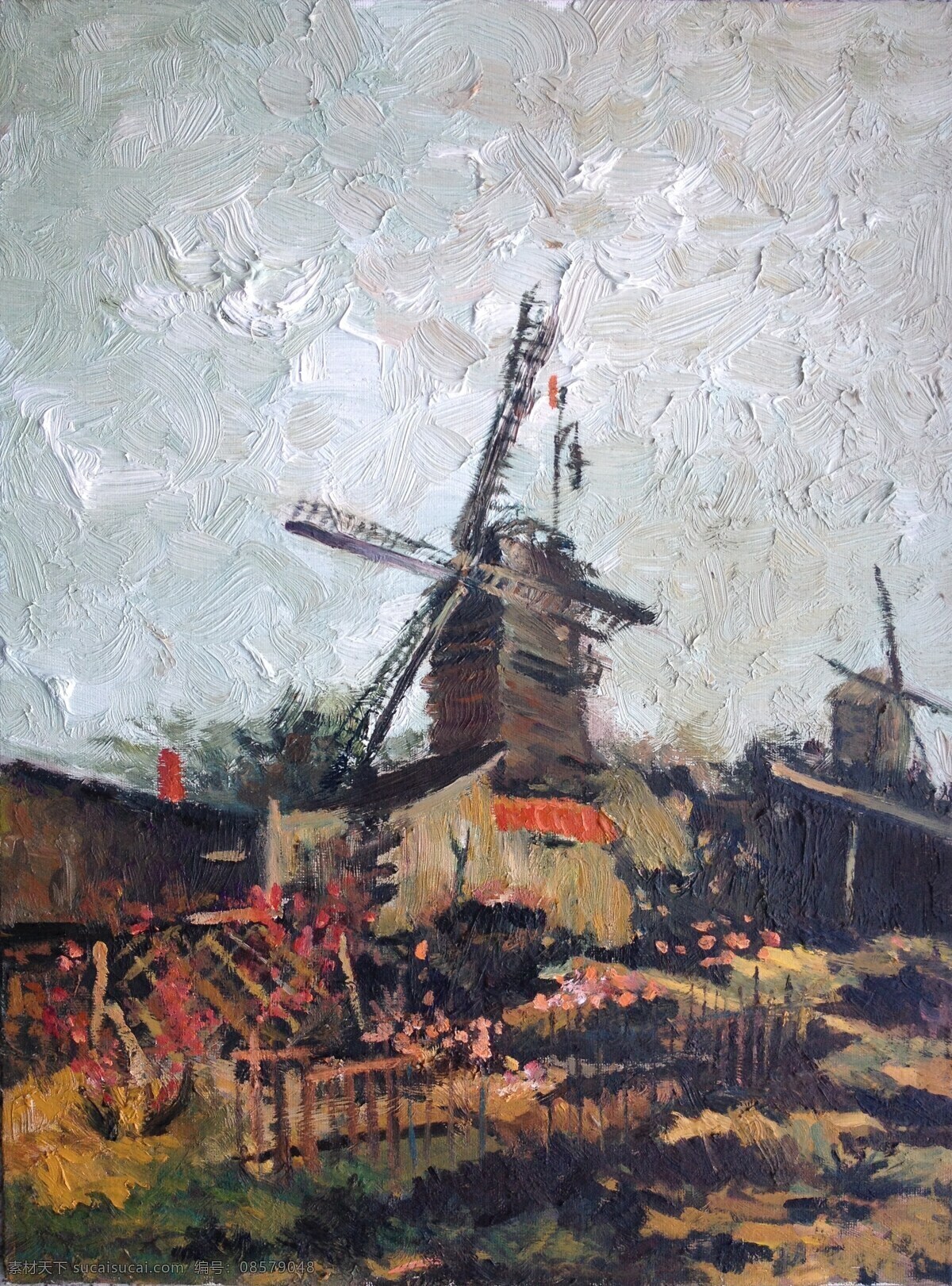 磨坊 风景 绘画书法 农庄 文化艺术 印象派 油画 装饰 磨坊设计素材 磨坊模板下载 家居装饰素材