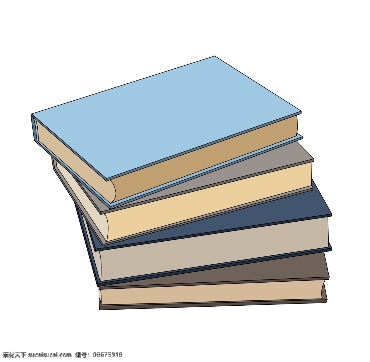 蓝色 书籍 卡通 插画 蓝色的书籍 卡通插画 书籍插画 书本 课本 书 书皮 书页 看书 好看的书籍