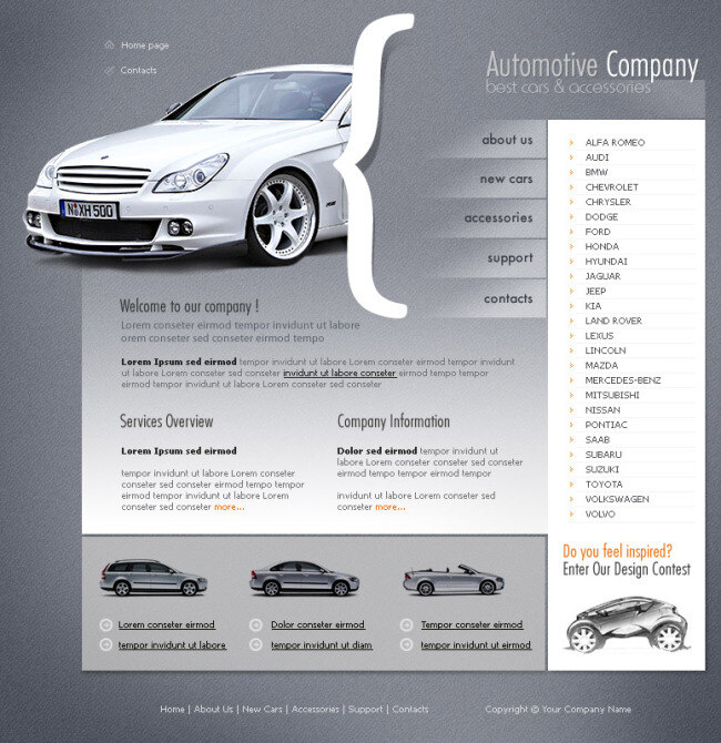 汽车销售 网站 模板 网页模板 网页设计 网页素材