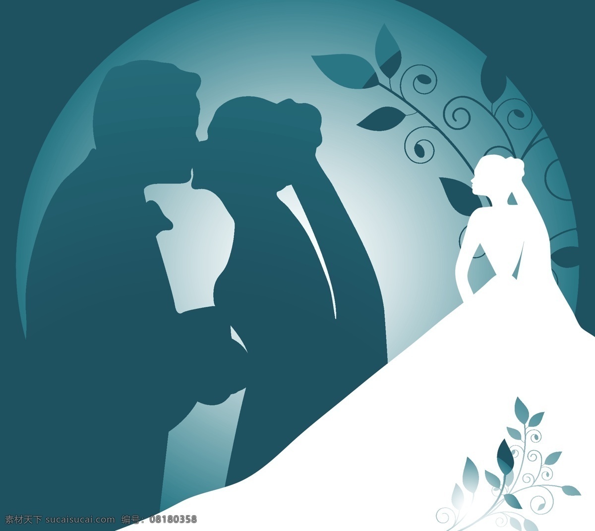 幸福 新人 矢量 婚纱 简洁 结婚 素雅 新郎 新娘 矢量图 其他矢量图