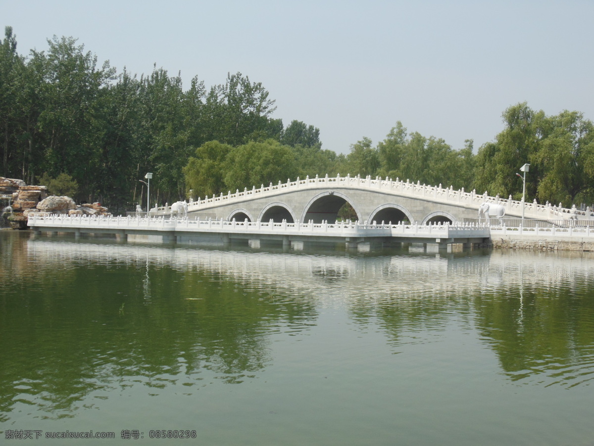 石桥 小桥 桥洞 树木 水面 倒影 风景图 自然风景 自然景观
