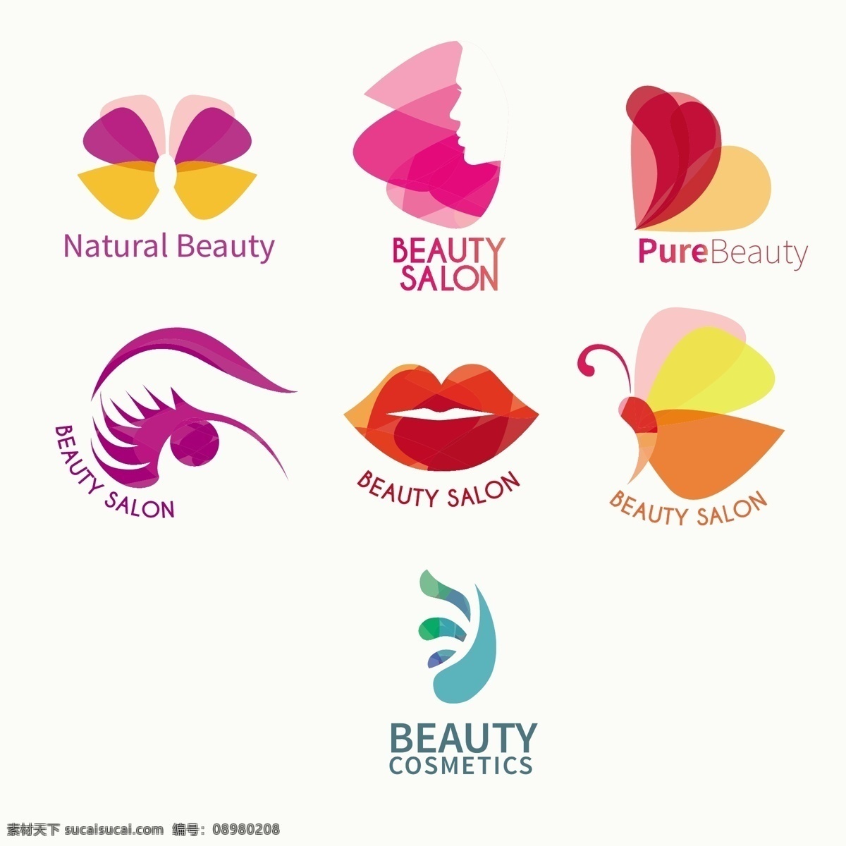 美的标志集 标志 商务 时尚 美容 企业 公司 品牌 美容美发 化妆 化妆品 香水 产品 符号 口红 身份 女性 护理 魅力
