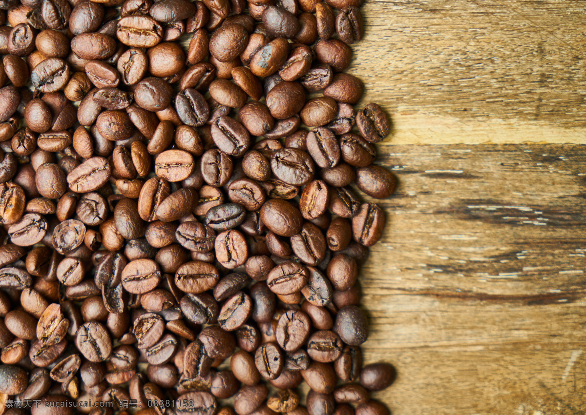 咖啡 咖啡因 食品 食材 木板 咖啡豆素材 特写