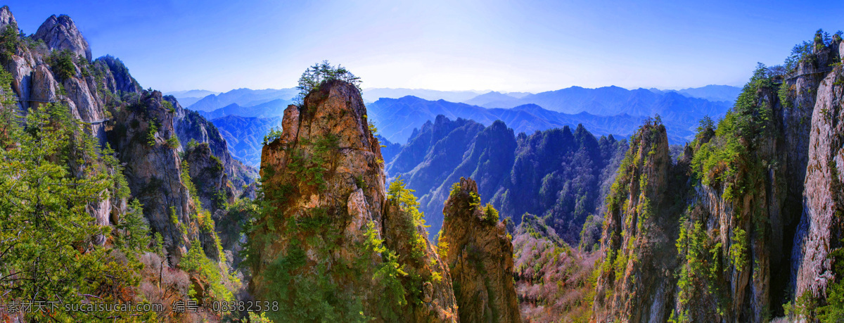 老君山风景 老君山 山峰 云雾 远山 山顶 蓝天 自然风景 自然景观 风景名胜