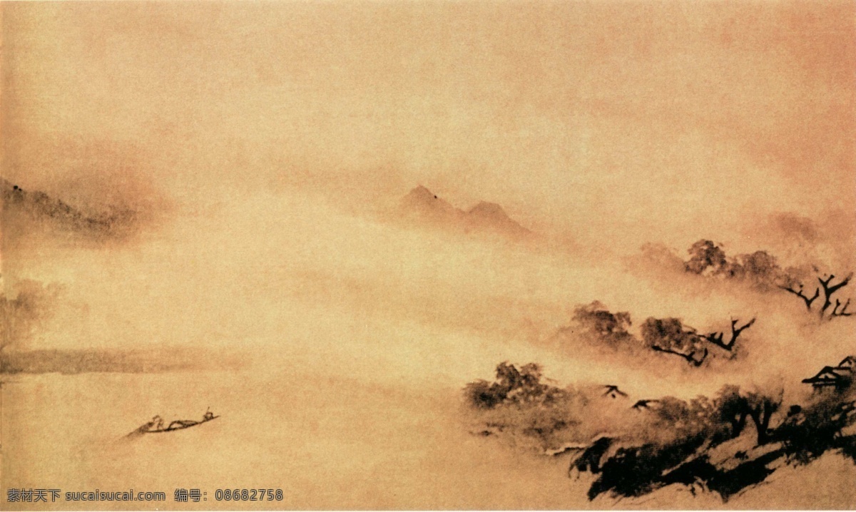 土色 毛笔画法 古画免费下载 古画 古画背景 古画素材 古画图片 古画欣赏 山水 山水风景 山水国画 古画山脚下 古画壁纸 家居装饰素材 壁纸墙画壁纸