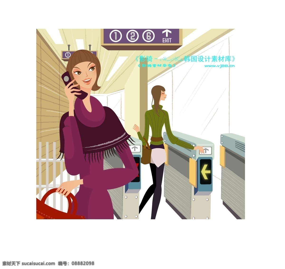 爱上 小资 生活 hanmaker 韩国 设计素材 库 卡通 人物 女性时尚 矢量 爱上小资生活 矢量人物