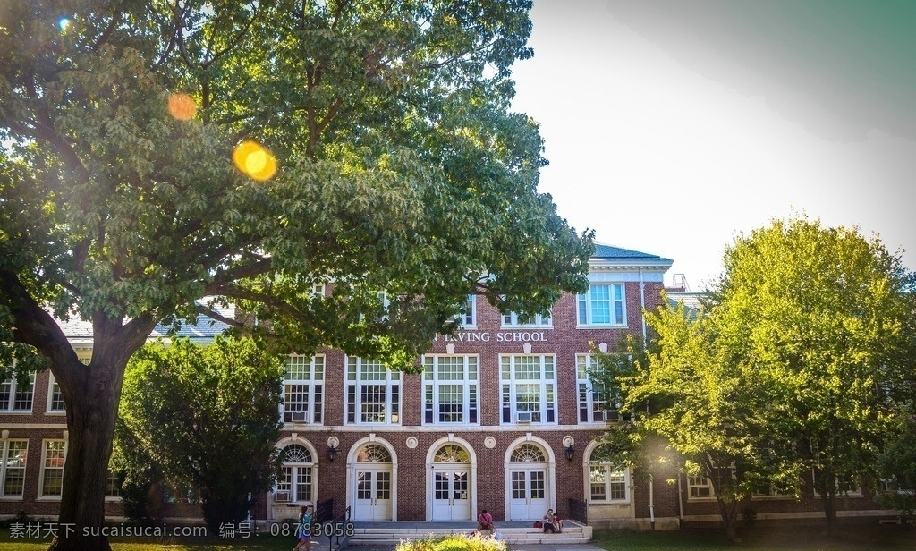 学校 校园 阳光 校园一角 国外校园 大学校园 一抹阳光 自然景观 人文景观