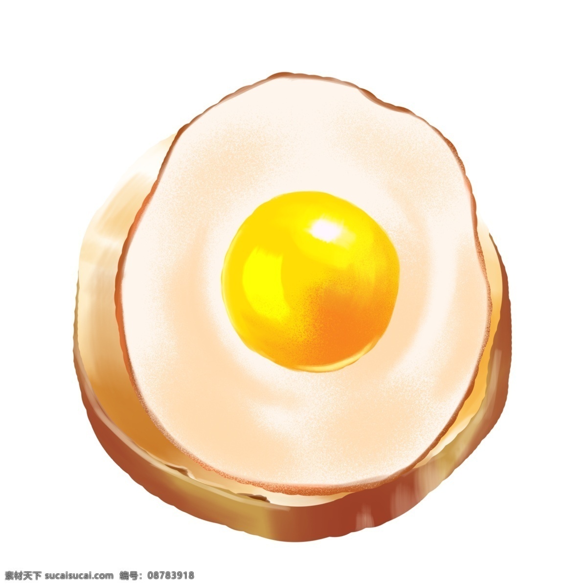 手绘 鸡蛋 肉 橘黄色 商用 元素 煎蛋