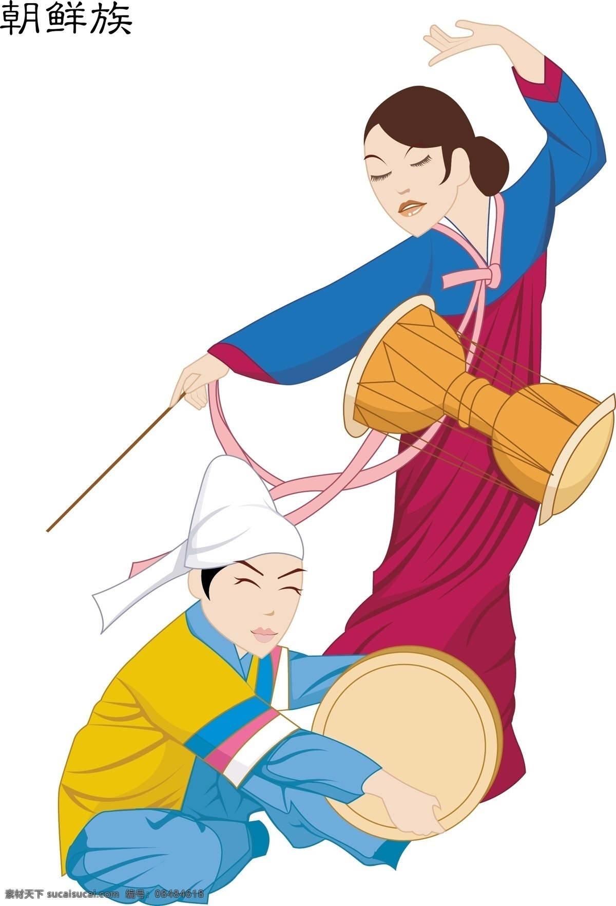 少数民族 人物 插画 56个 民俗 传统 歌舞画 服饰 服装 卡通图案 名族 人物插画 精美 创意 装饰 图案 地方特色 民族特色 动漫动画 动漫人物