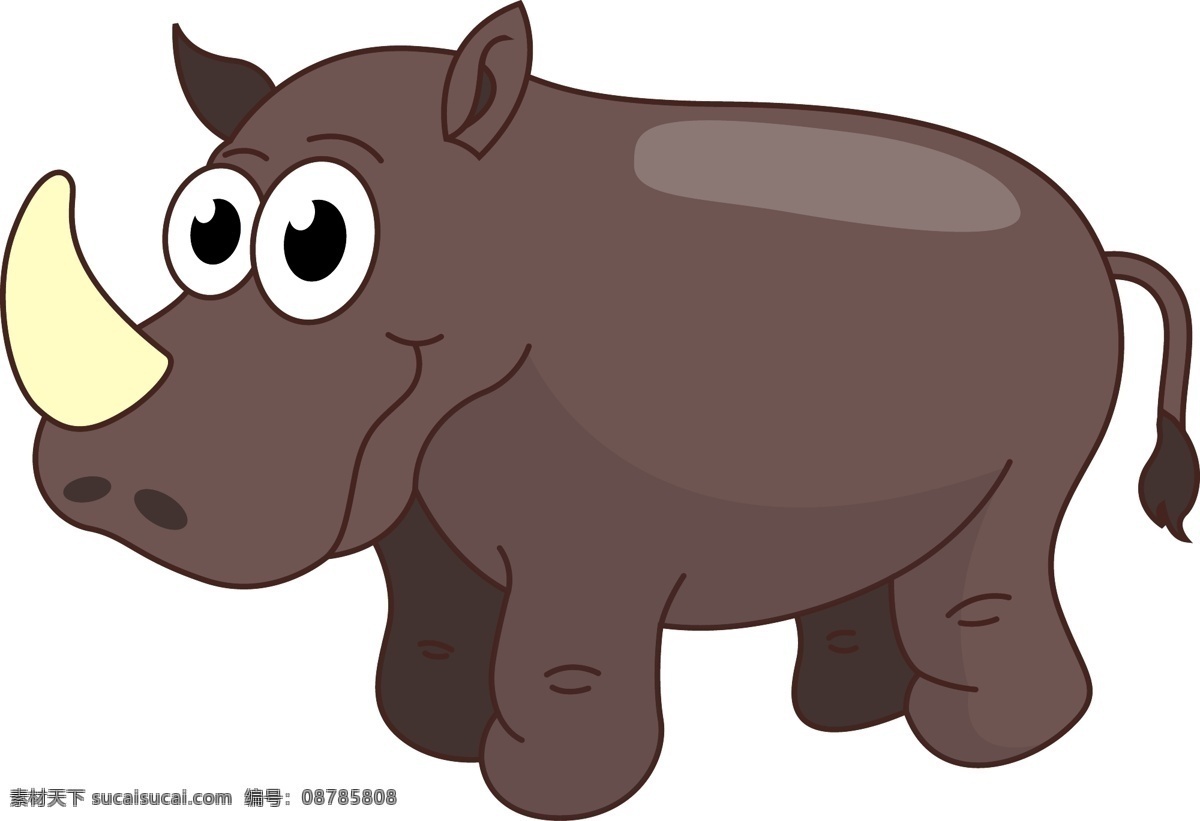 卡通t恤图 休闲 潮流元素 t恤印花 印花图案 运动 犀牛 卡通犀牛 犀牛矢量图 动物矢量 生物世界 野生动物