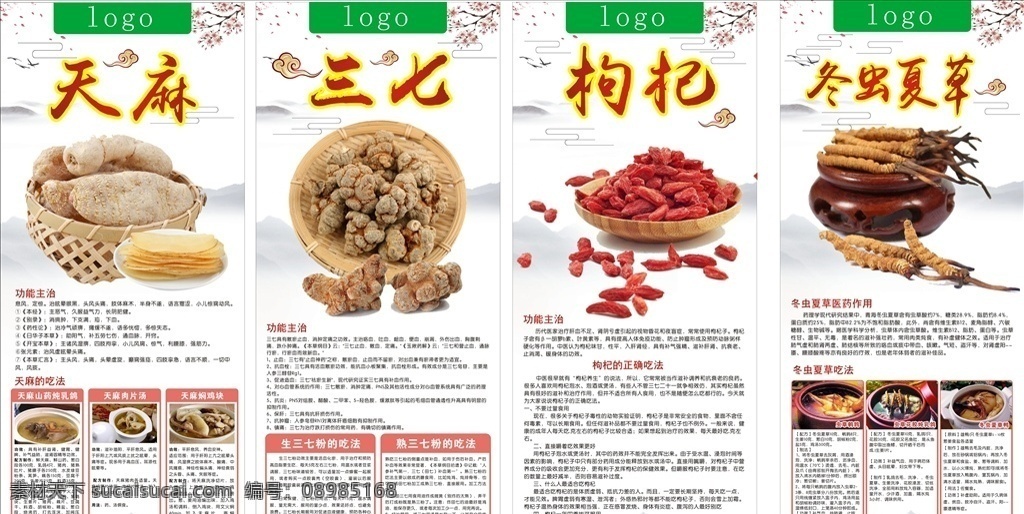 中药展架 中药 展架 天麻 三七 冬虫夏草 养生 医药 海报 健康知识 功能 医药保健 展板模板