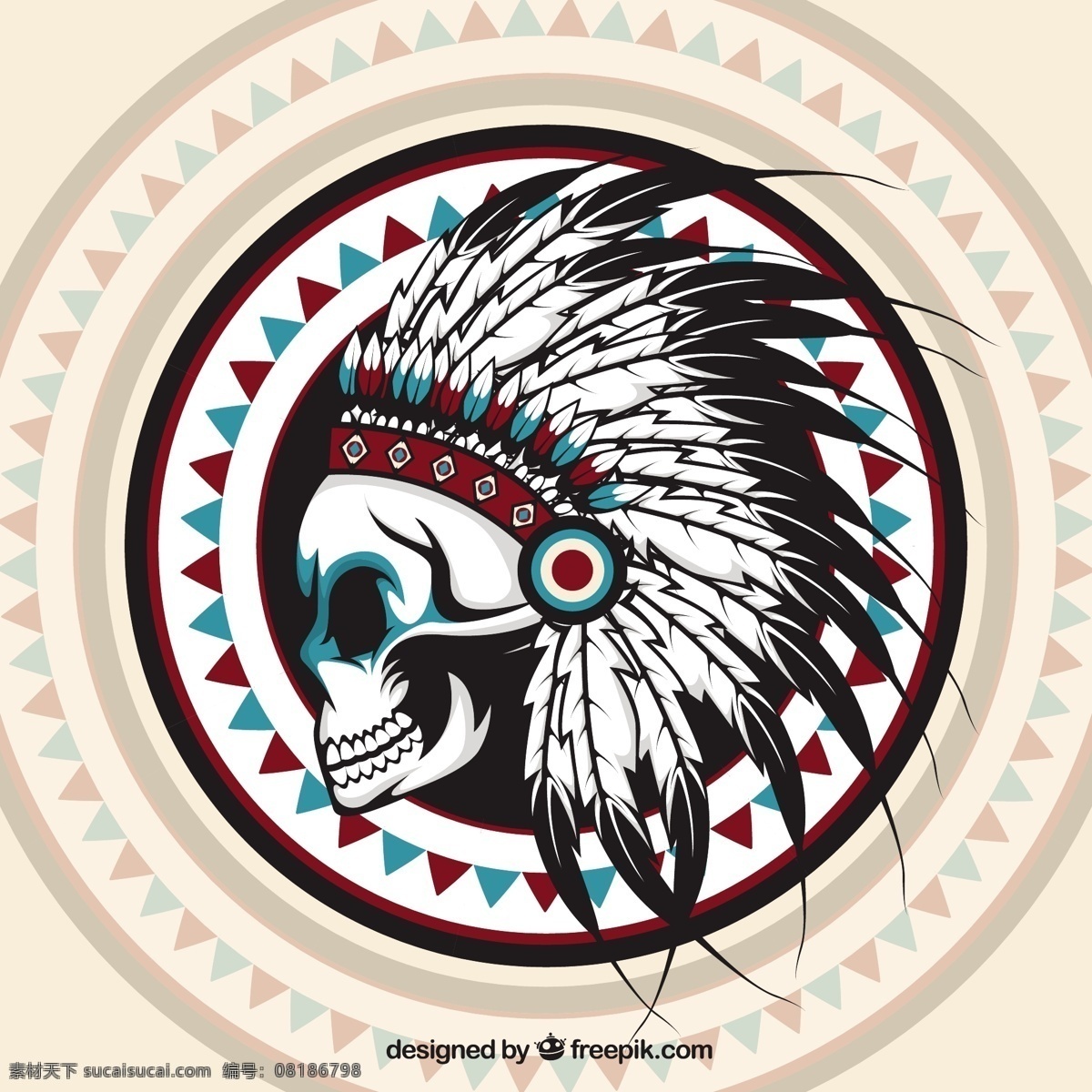 民族 背景 手绘 印第安 人头骨 手工 骷髅 装饰 印第安人 绘画 羽毛 古董 哥特式 草图 素描 本土的