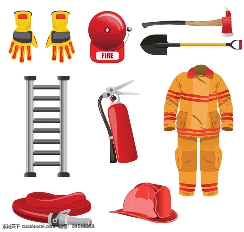 消防 用品 防火 梯子 云梯 消防服 手套 消防用品 防火用品 消防员 消防队 时尚背景 绚丽背景 背景素材 背景图案 矢量背景 背景设计 抽象背景 抽象设计 卡通背景 矢量设计 卡通设计 艺术设计 矢量