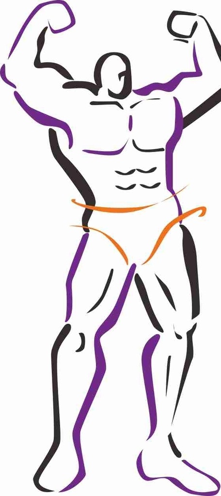插画 矢量图 手绘 线条图 图像 卡通 人物 漫画 动漫动画 动漫人物 素描 雕刻 水彩画 肌肉男人