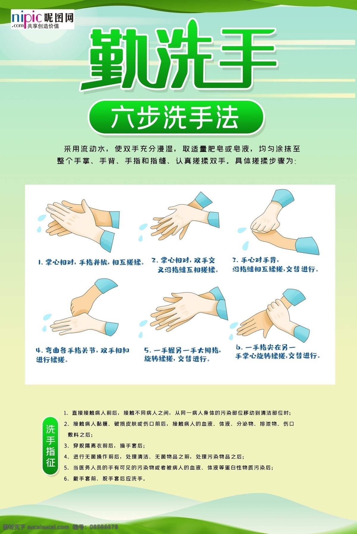 预防 武汉 冠状 肺炎 流感 病毒 海报 洗手 口罩 84消毒液 酒精 医院 爱心 手套 加油